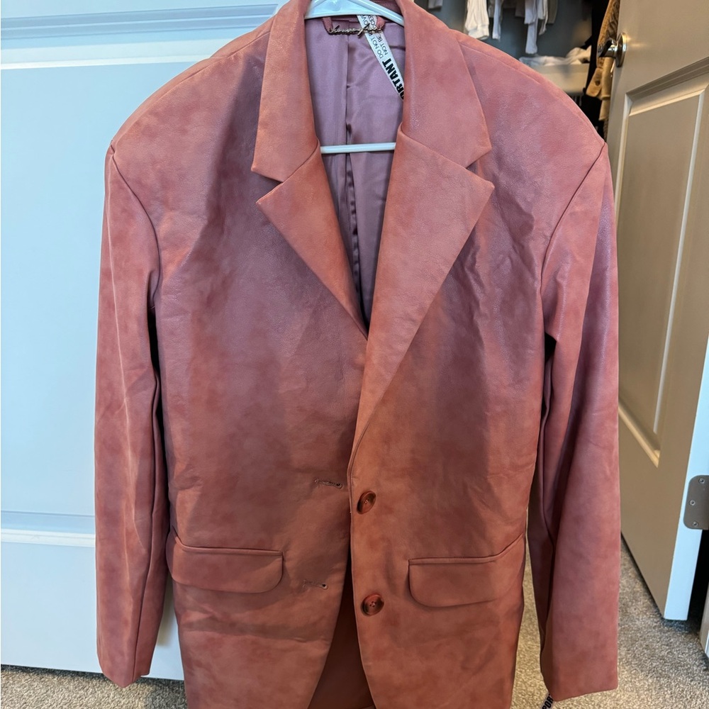 House of Cb woman’s kiera oversize faux leather jacket